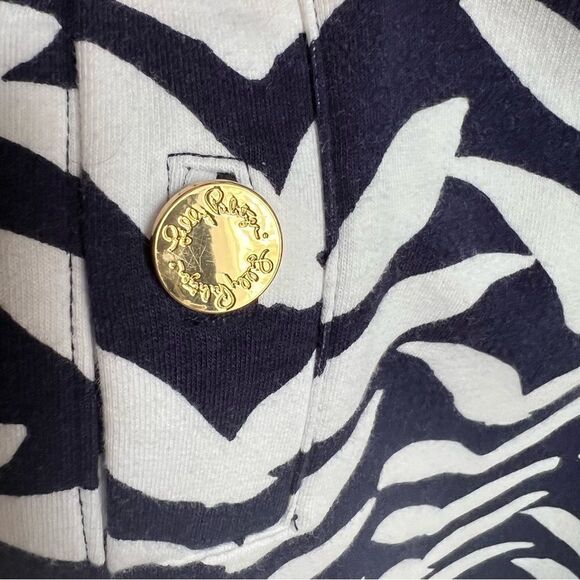 Lilly Pulitzer Charlene Seagull Dress Womens Small Navy Blue/White Gold Buttons - Picture 5 of 9